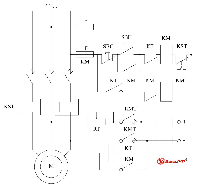 Эл схема динамического торможения Эл двигателя