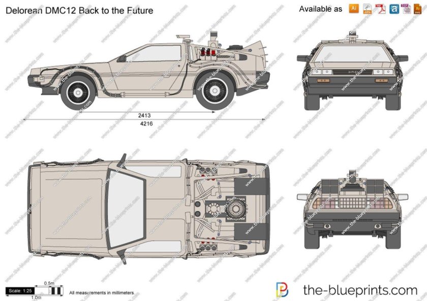 DELOREAN DMC-12 чертеж