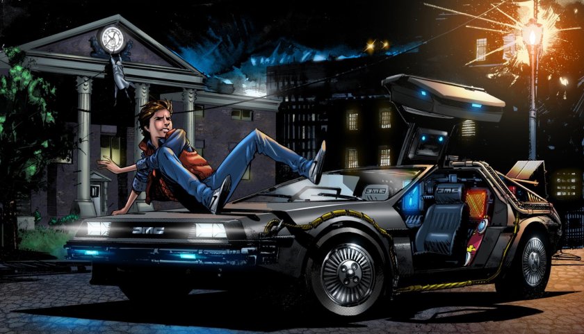 DELOREAN DMC-12 back to the Future Art
