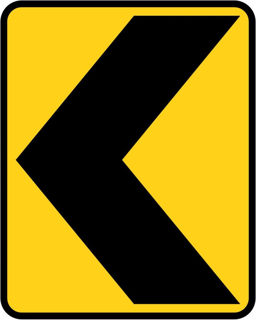 Дорожный знак желтая стрелка