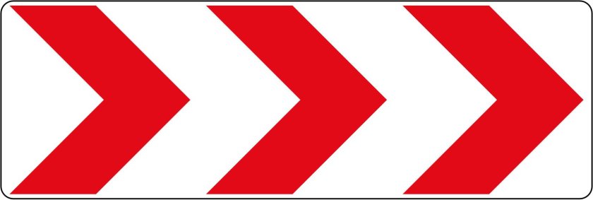 Направление поворота дорожный знак