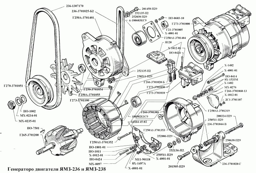 Генератор двигателя ЯМЗ 238