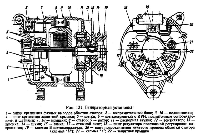 Генератор МАЗ 236 схема подключения