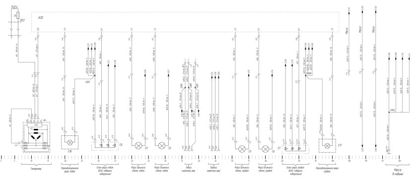 Схема замка зажигания КАМАЗ 5490