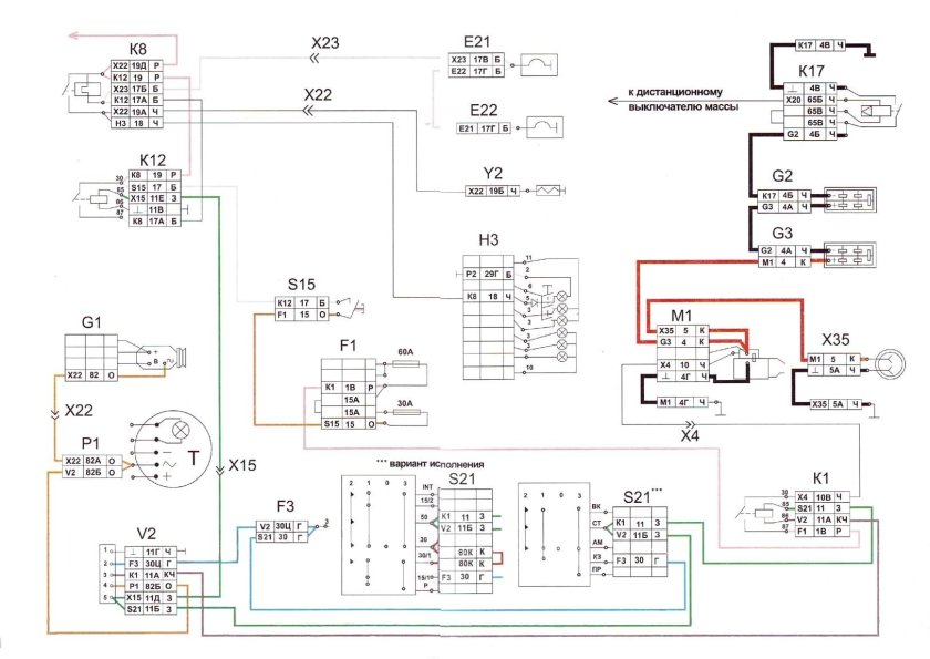 КАМАЗ евро 4 схема электрооборудования