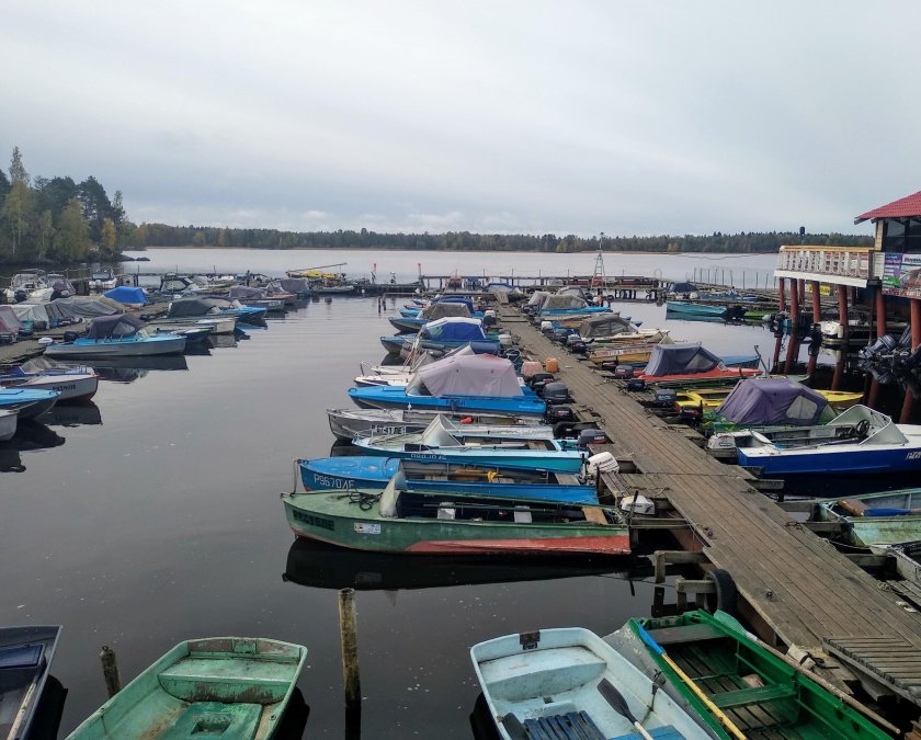 Розовый рассвет Приозерск Лодочная станция