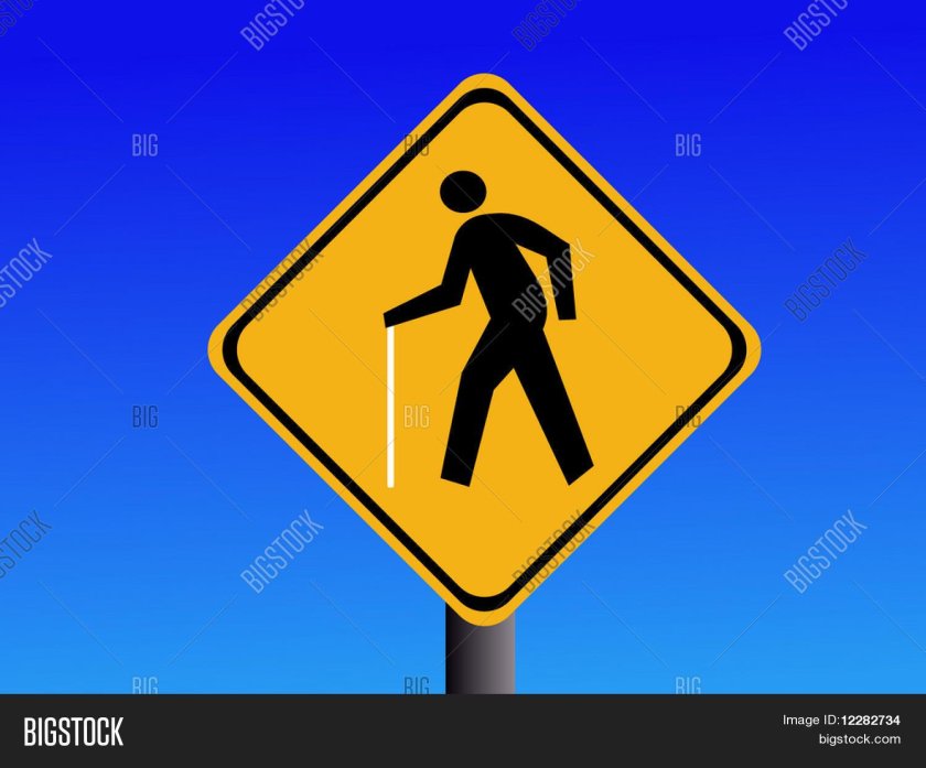 Знак слепой пешеход