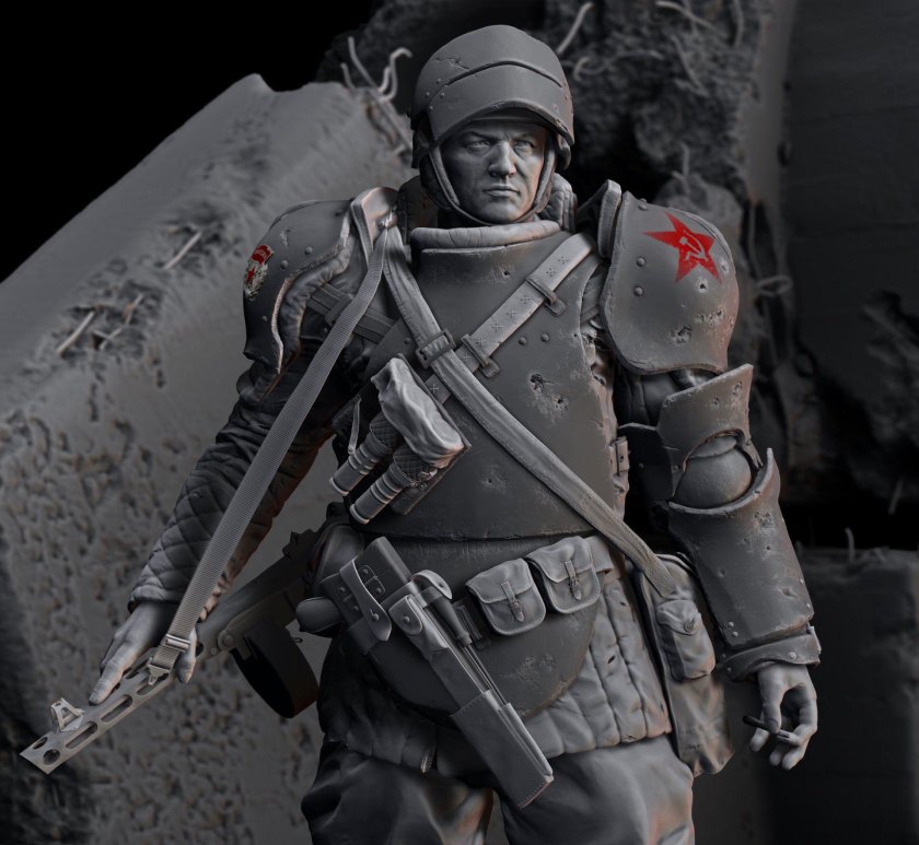 Солдат РККА арт дизельпанк