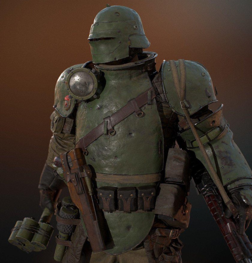 Дизельпанк арт солдат