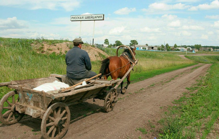 Конь с повозкой