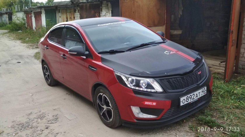 Киа Рио тюнинговая красная 3