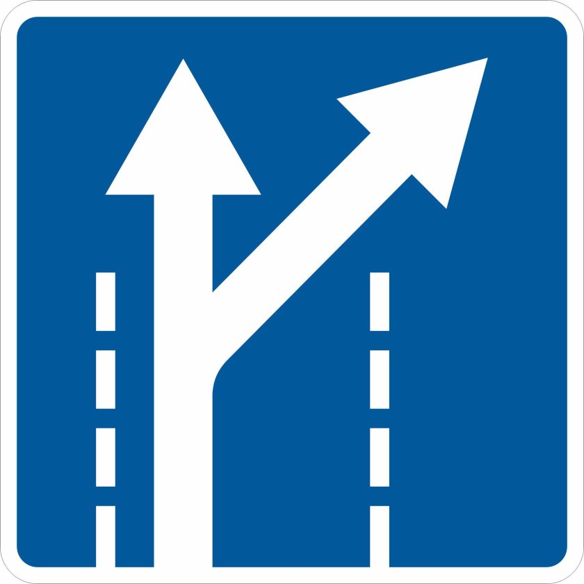 Дорожный знак конец полосы