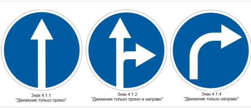 Знак 4.1.2 движение направо
