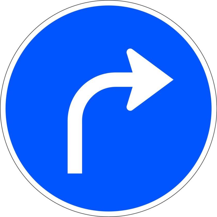 Дорожный знак 4.1.2 движение направо