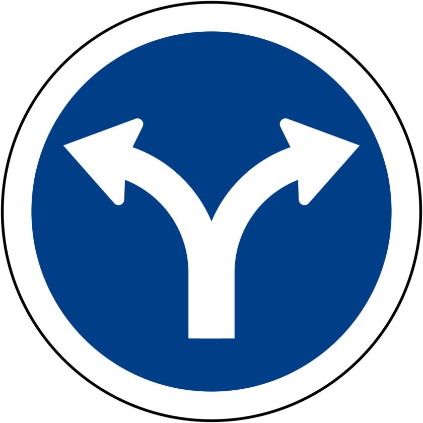 Дорожные знаки движение направо и налево