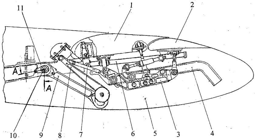 Обводной редуктор управления закрылками