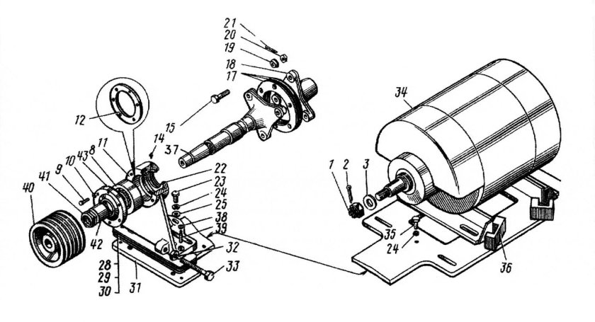Привод двухмашинного агрегата ТЭМ2.85.60.017