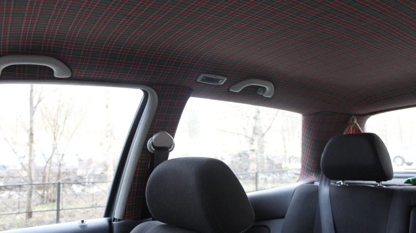 Фольксваген гольф 4 потолок красная алькантара