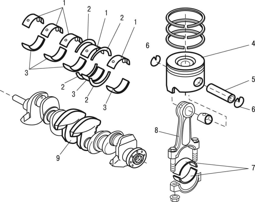 Коренные вкладыши коленвала т 40