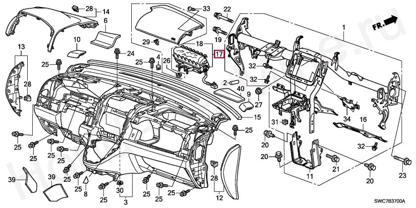 Схема торпеды Honda CR-V 3