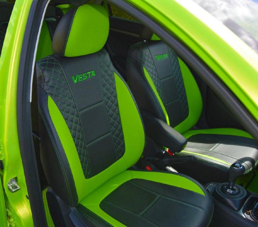 Лада Веста зеленая лайм