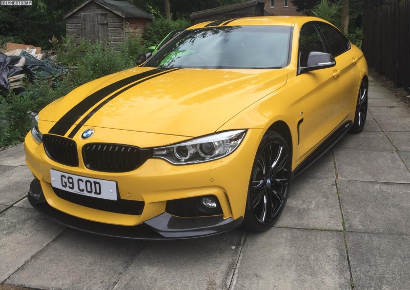 BMW f30 желтая