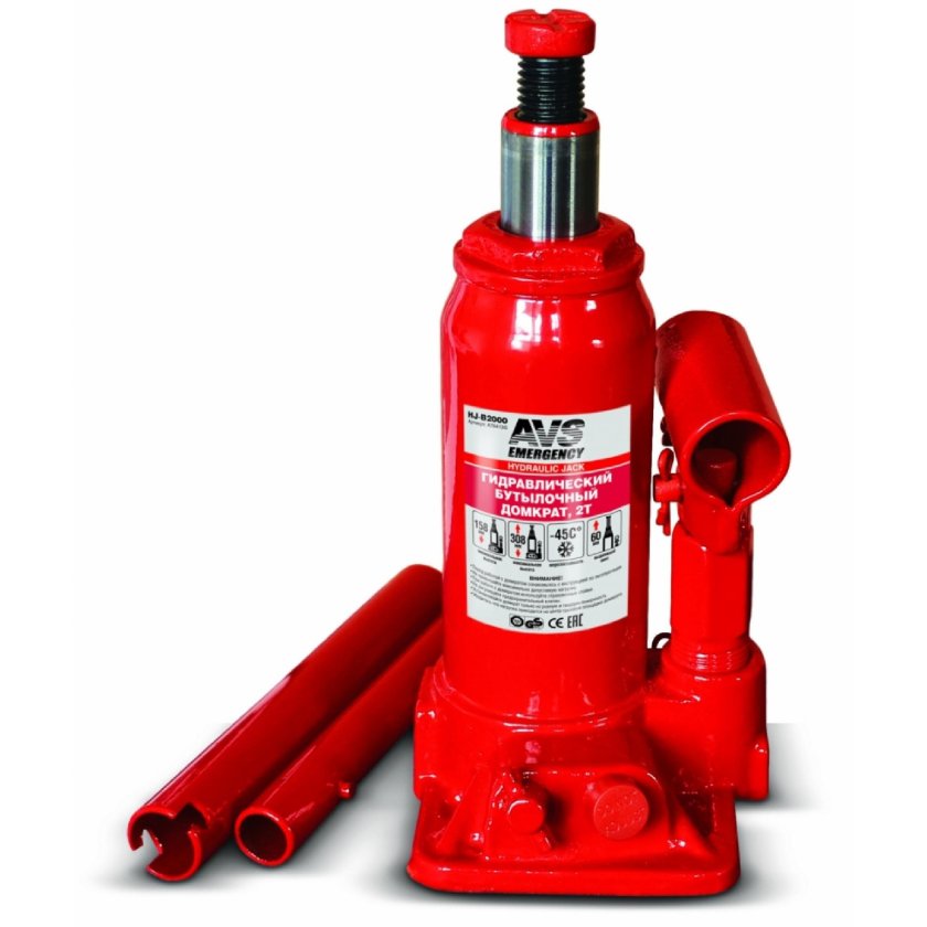 Домкрат гидравлический бутылочный AVS hj-b2000 2 т