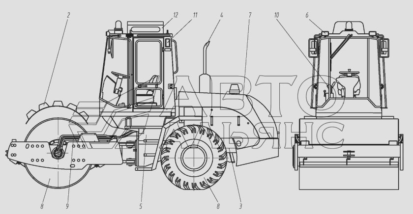 Каток вибрационный Амкодор 6712