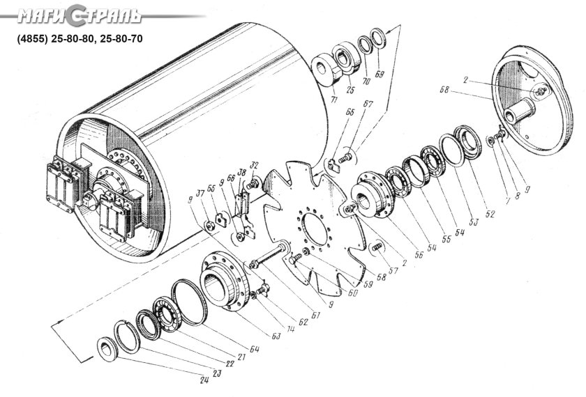 Каток Ду-85 схема вальца