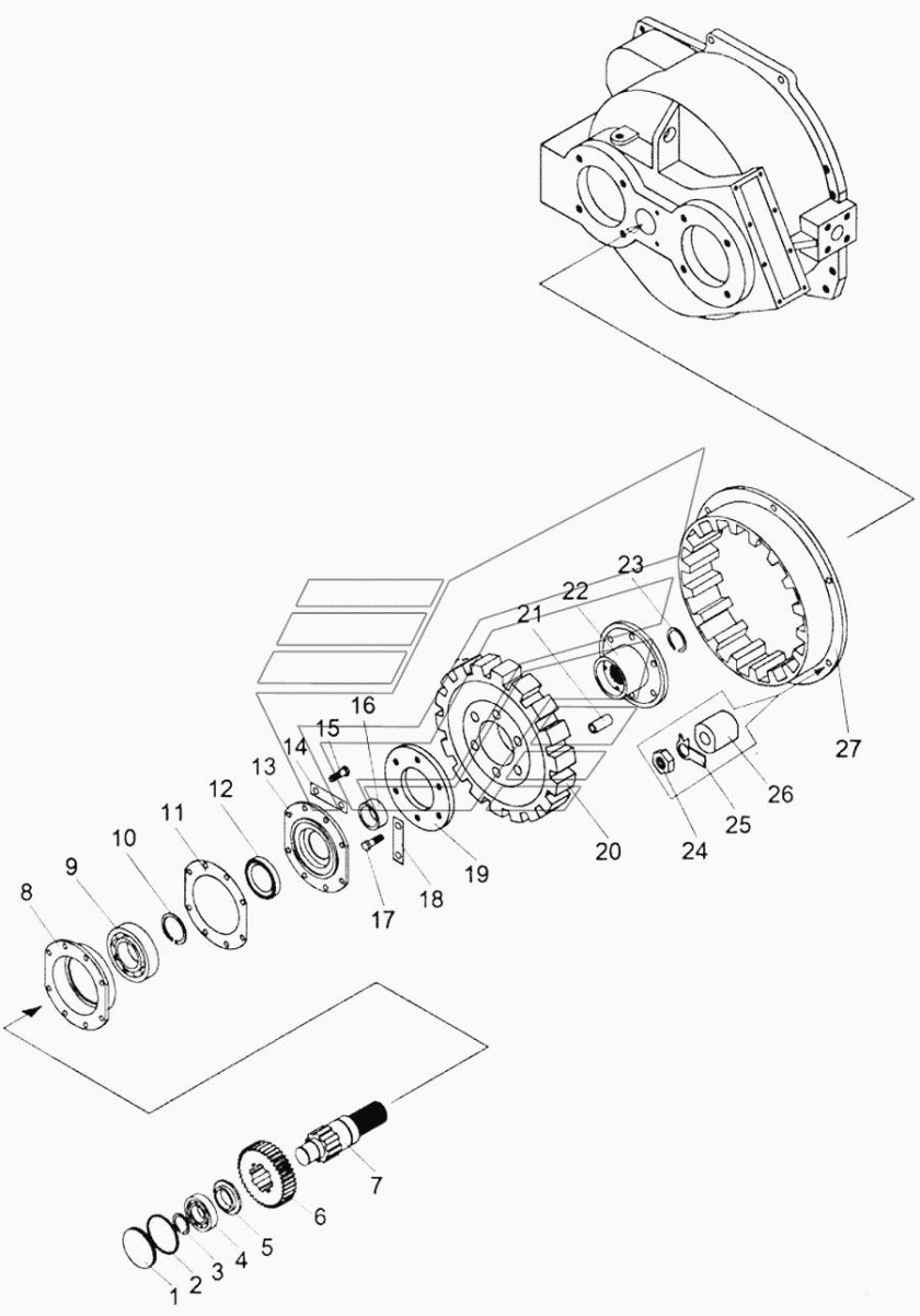 Редуктор привода насоса Амкодор