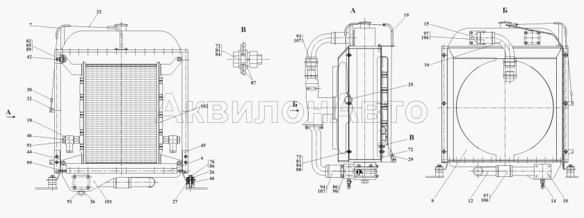 Радиатор масляный Амкодор 342в