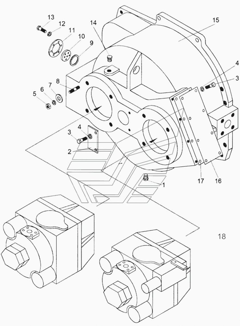 Редуктор привода насоса Амкодор