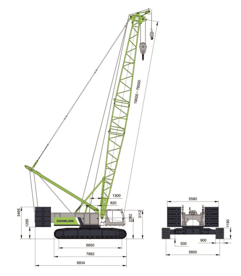 Кран гусеничный Zoomlion zcc2000
