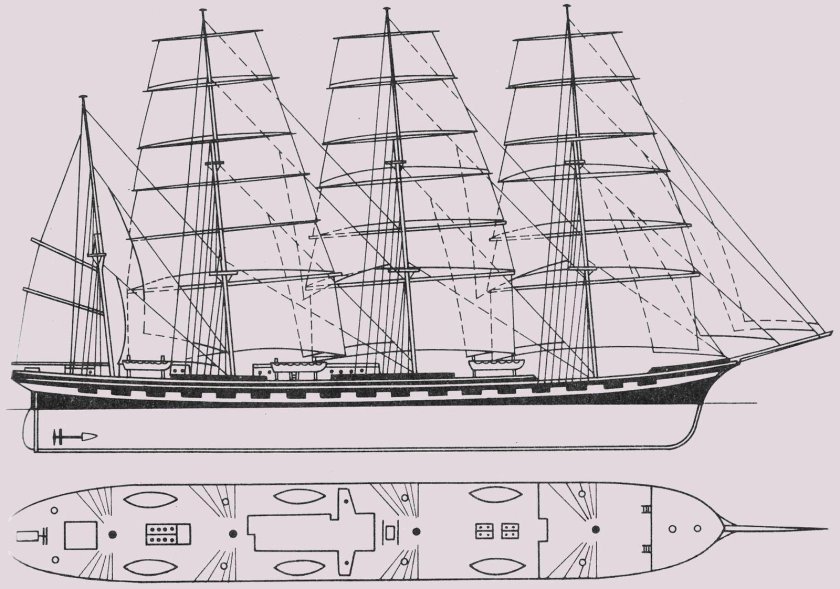 Парусное вооружение Барка Крузенштерн