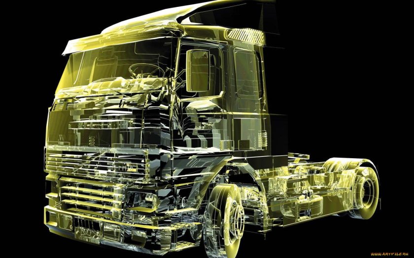 Грузовой автомобиль в разрезе