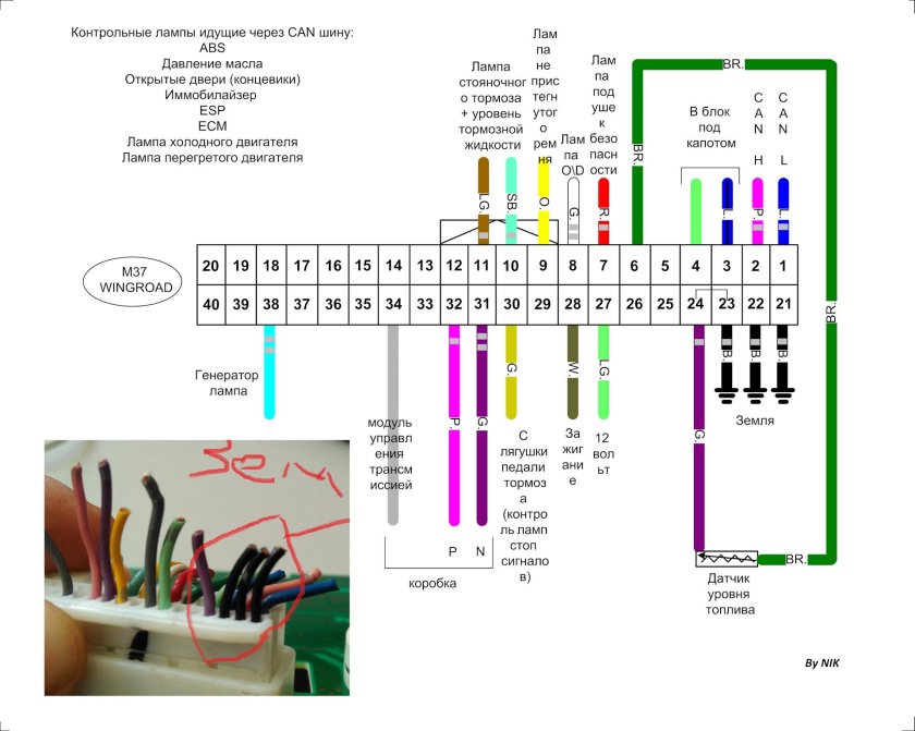 Мурано z50 распиновка приборной панели