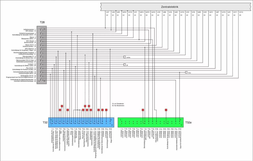 Схема щитка приборов Пассат б5