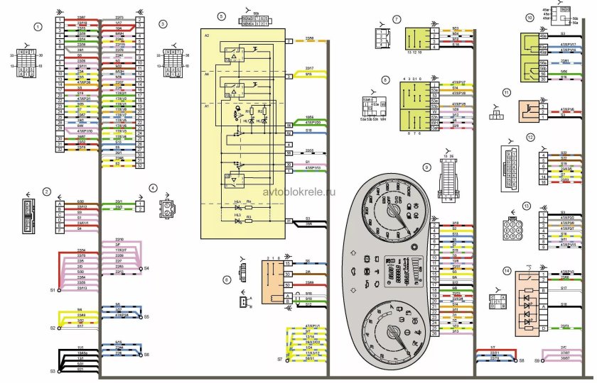 Схема электрооборудования ВАЗ 1118 Калина