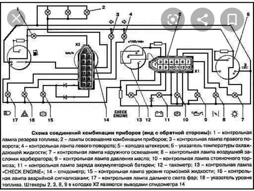 Схема подключения панели приборов ВАЗ 2112
