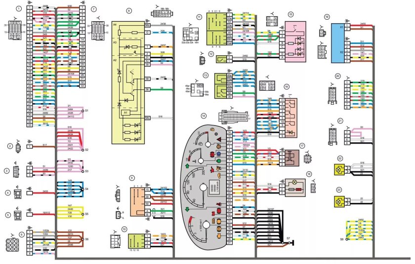 Схема электропроводки 2110 европанель