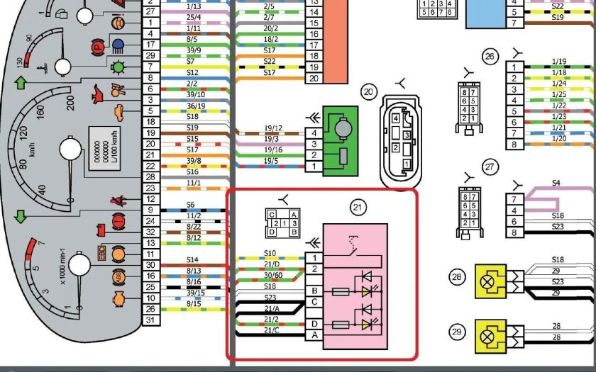 Схема электрооборудования ВАЗ 1118 Калина