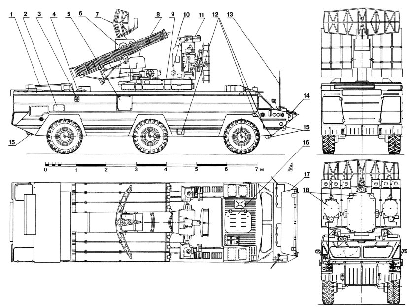 (ЗРК) 9к33м3 "Оса-АКМ" чертежи