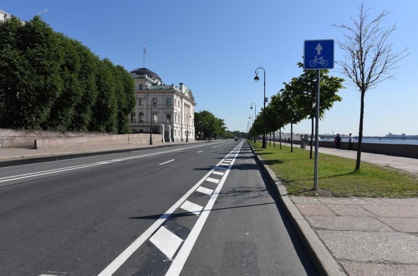 Велодорожки на дороге Санкт-Петербург велополоса