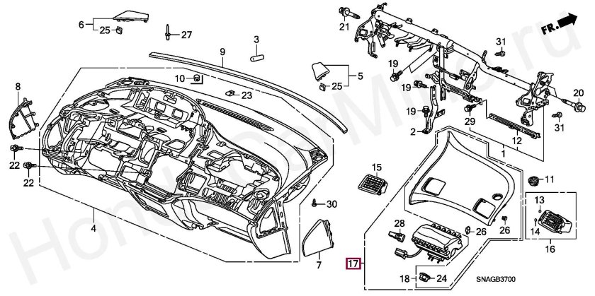 Снятия панели Хонда Цивик