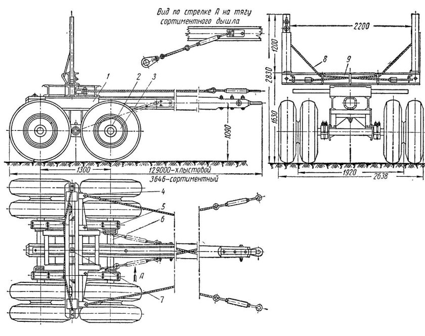 Прицеп-роспуск ТМЗ-803 схема