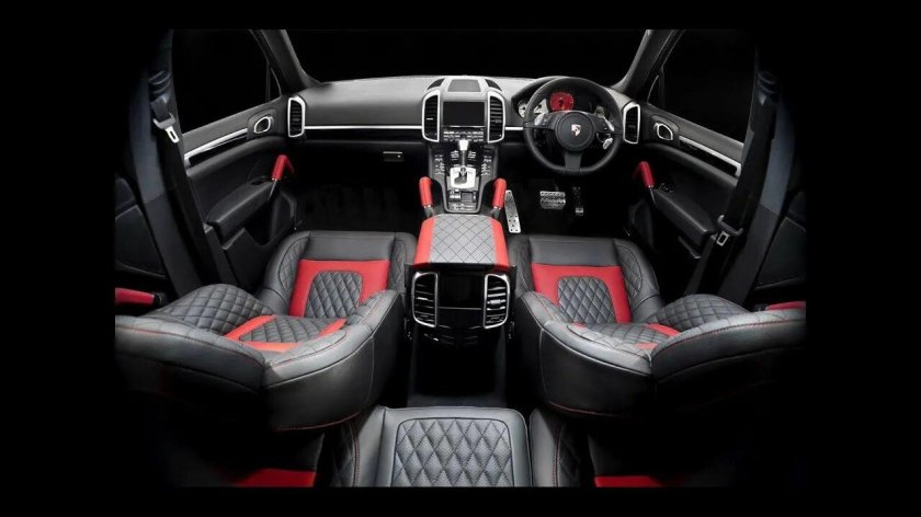 Порше Кайен красный салон