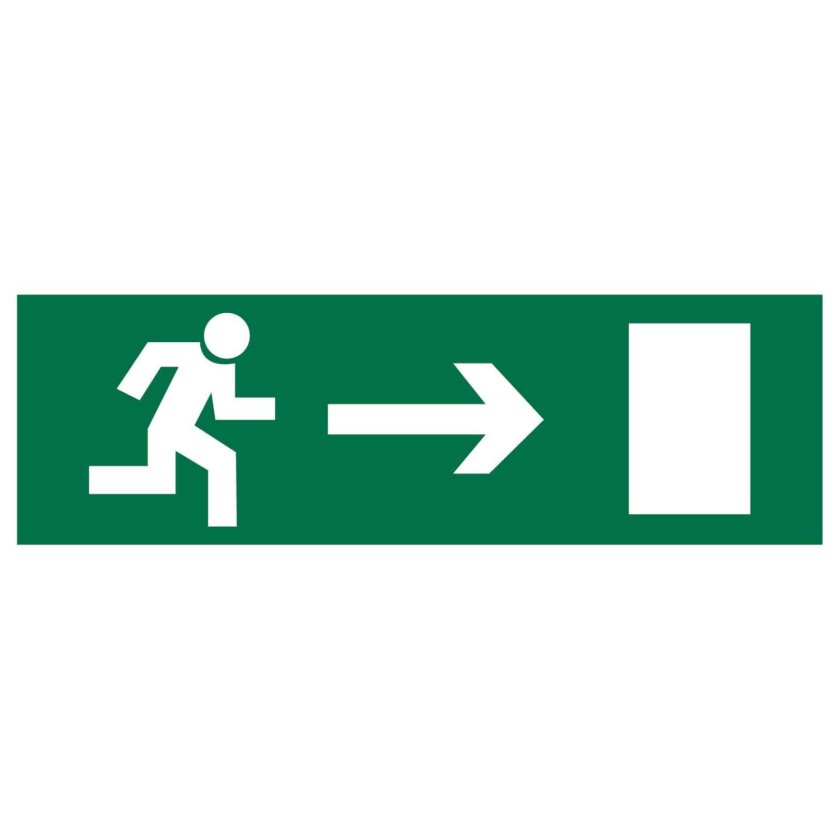 Направление к эвакуационному выходу направо