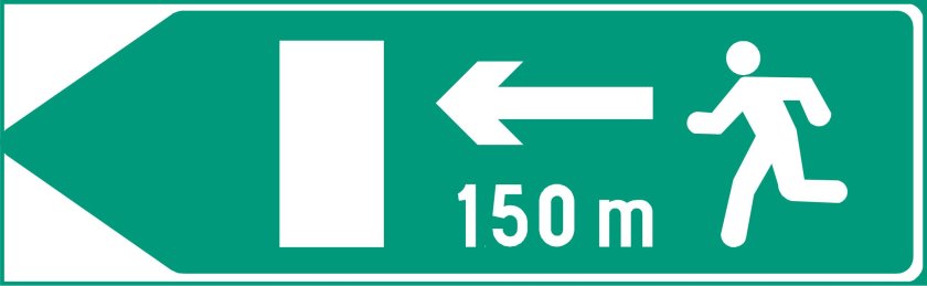 Знак направление движения к аварийному выходу