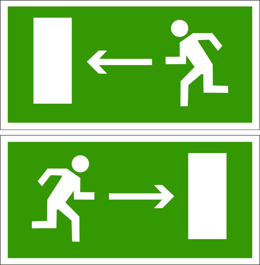 Знак безопасности "направление к эвакуационному выходу налево" BL-315.e04.