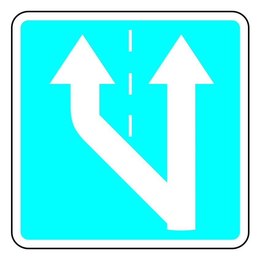 Дорожный знак движение по полосам